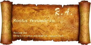 Rosta Annamária névjegykártya